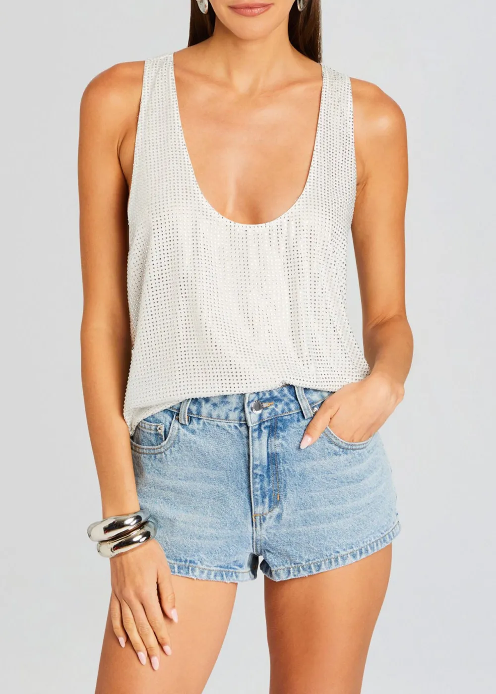 Embellished  Crew Neck Top