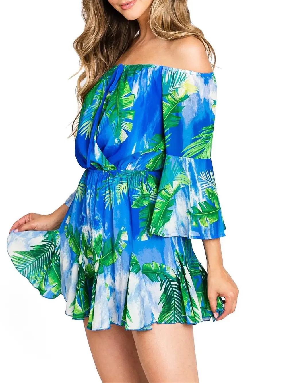Ruffled Off-Shoulder Romper