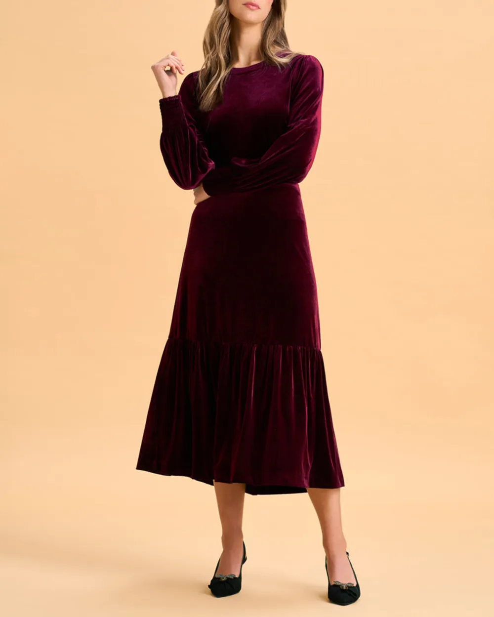 Velvet Midi Skirt