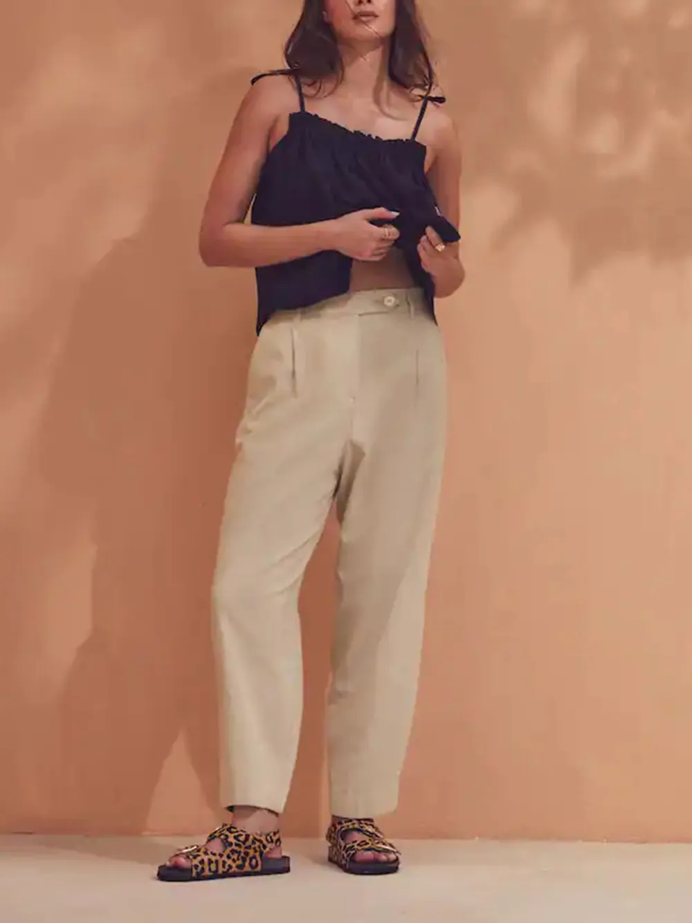 Natural Self-Cultivation Intelligent Barrel-Shaped Linen Pants