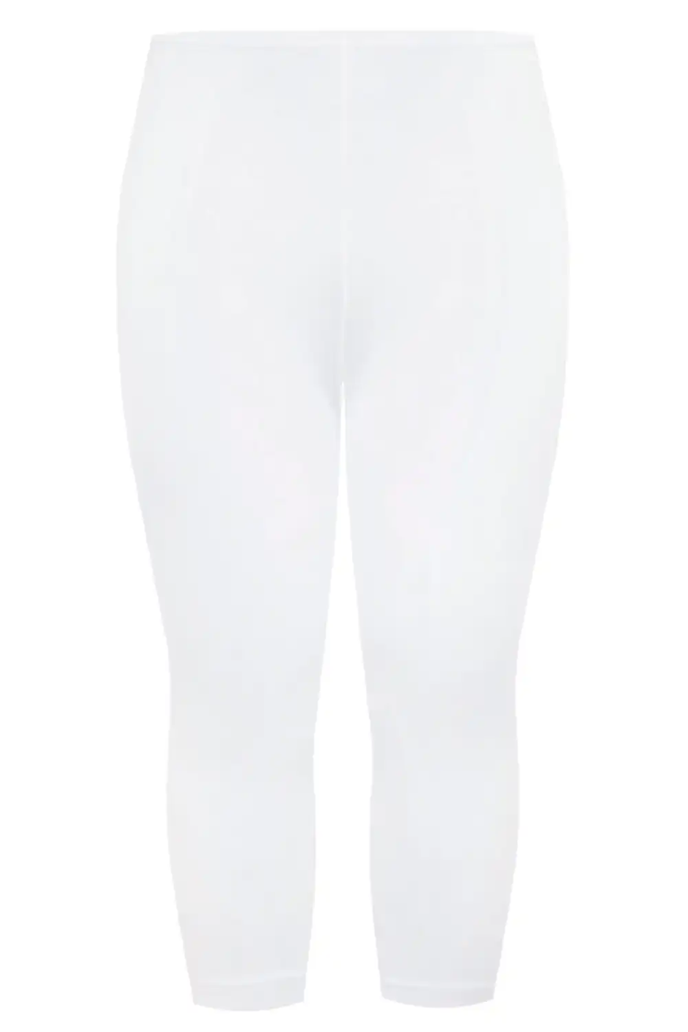 YOURS FOR GOOD Curve White Cotton Essential Cropped Leggings