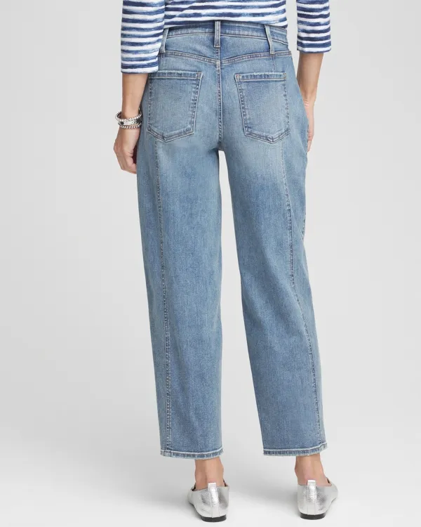 Light Blue Patchwork Denim Jeans