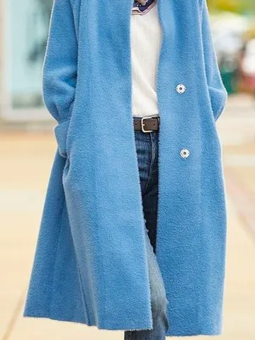 Loose Stand Collar Casual Teddy Jacket