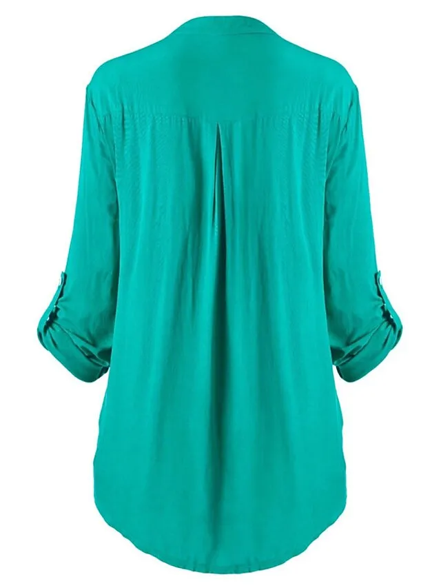 Women's Shirt Tunic Shirts Black White Wine Solid Color Floral Florals Lace Lace Trims Long Sleeve Daily Weekend Streetwear Casual Shirt Collar Regular Fit Spring Fall Winter