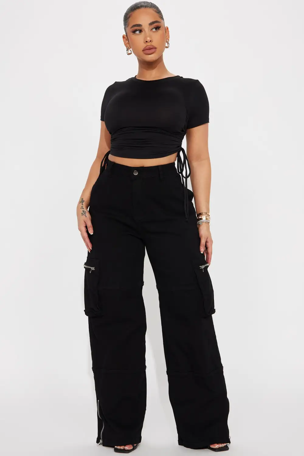 Less Is More Ruched Top - Black