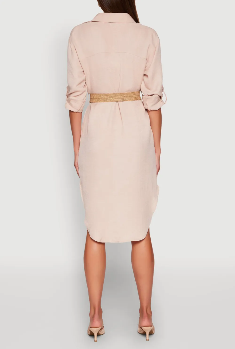 Three Quarter Sleeved Shirt Dress