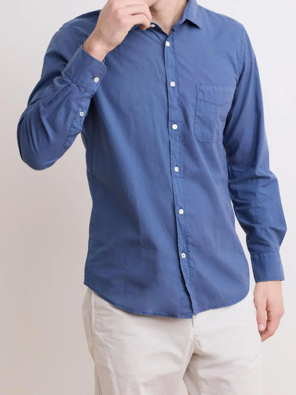 Casual Soft And Comfortable Simple Cobalt Blue Shirt
