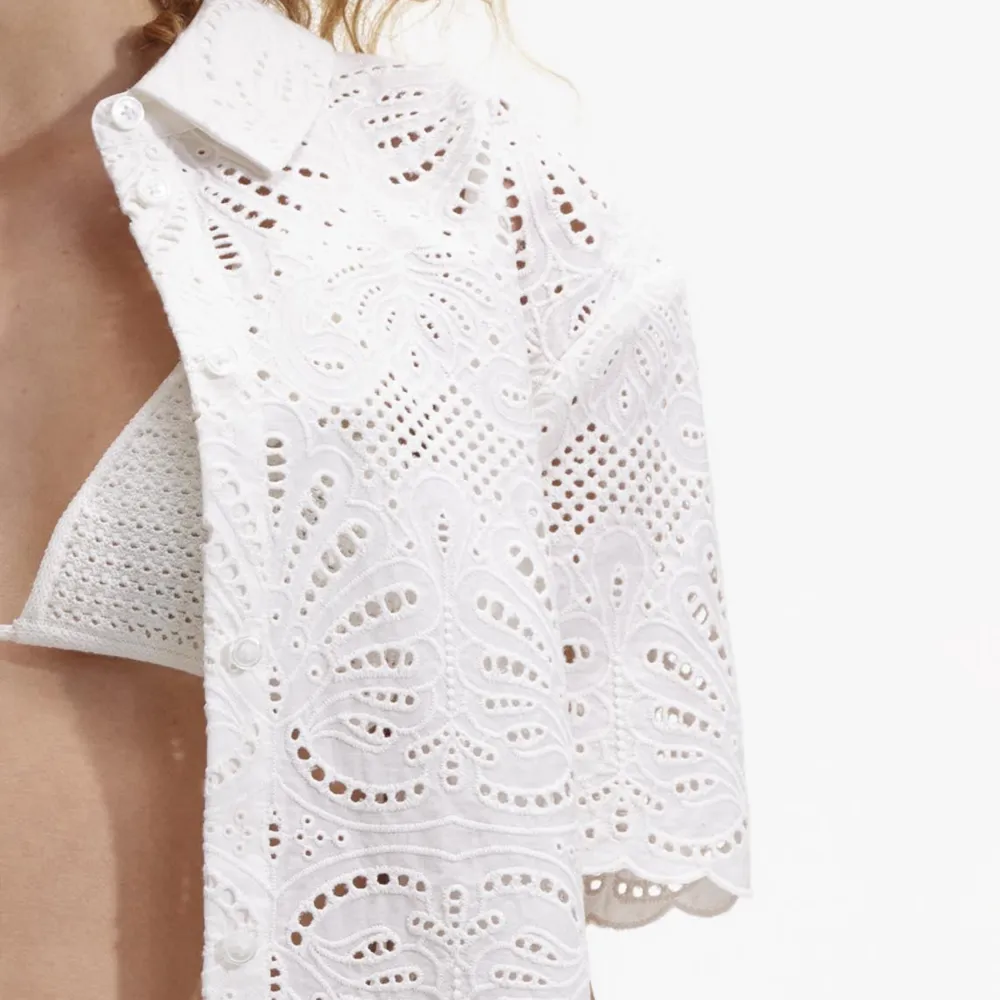 White Cotton Embroidery Top