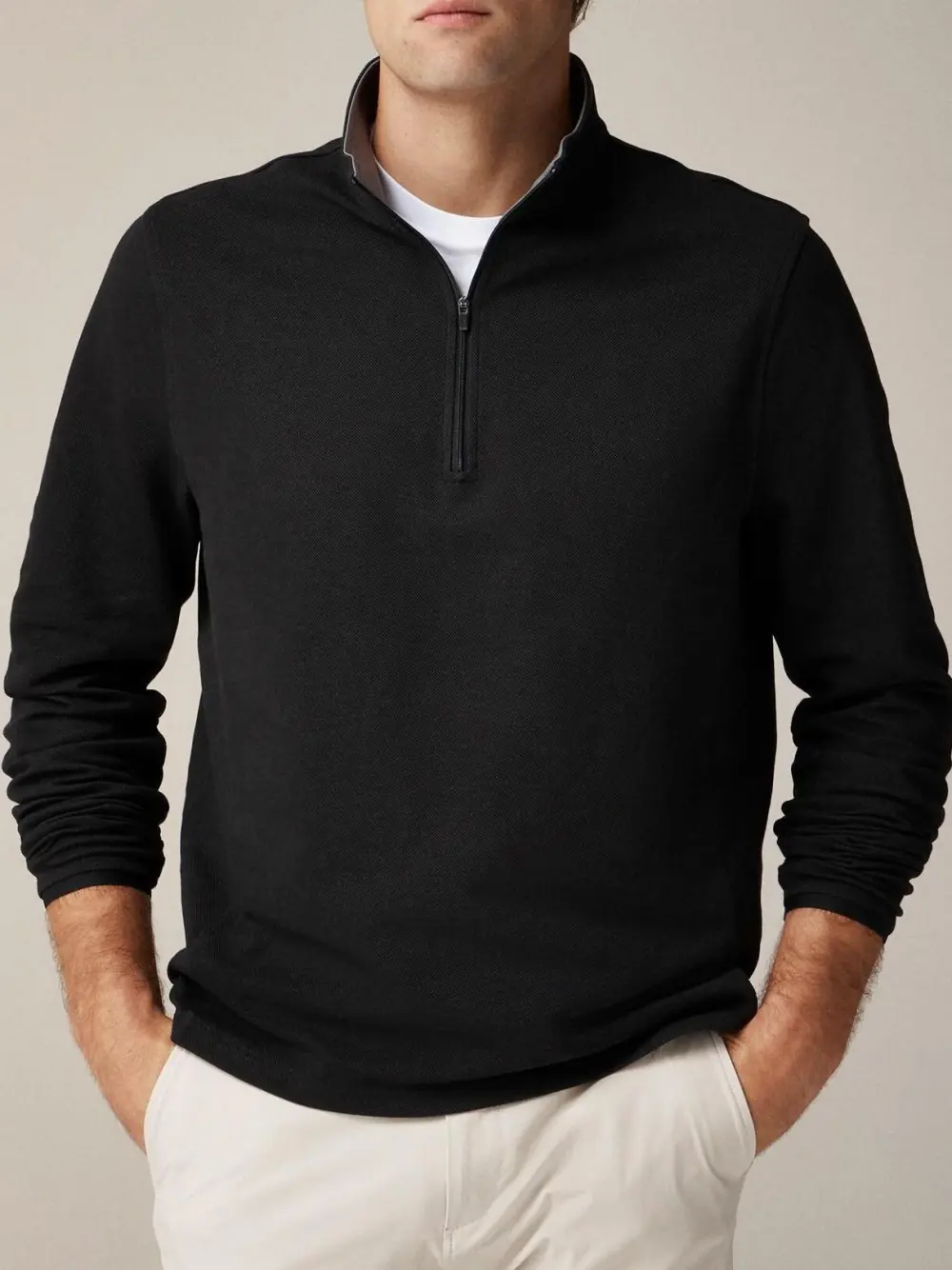 Black Quarter Zip Men's Sweatshirt