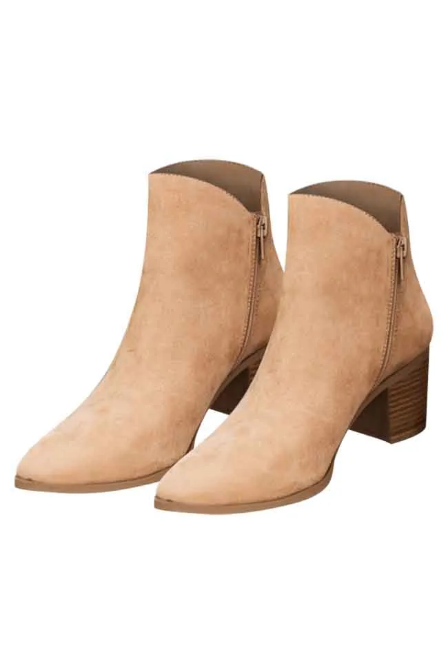 Topanga Beige Suede Heel Bootie