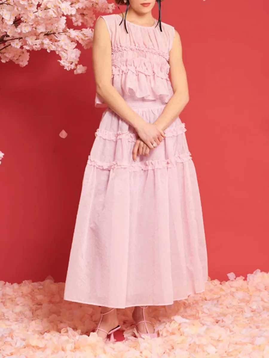 Casual Organza Midi Skirt