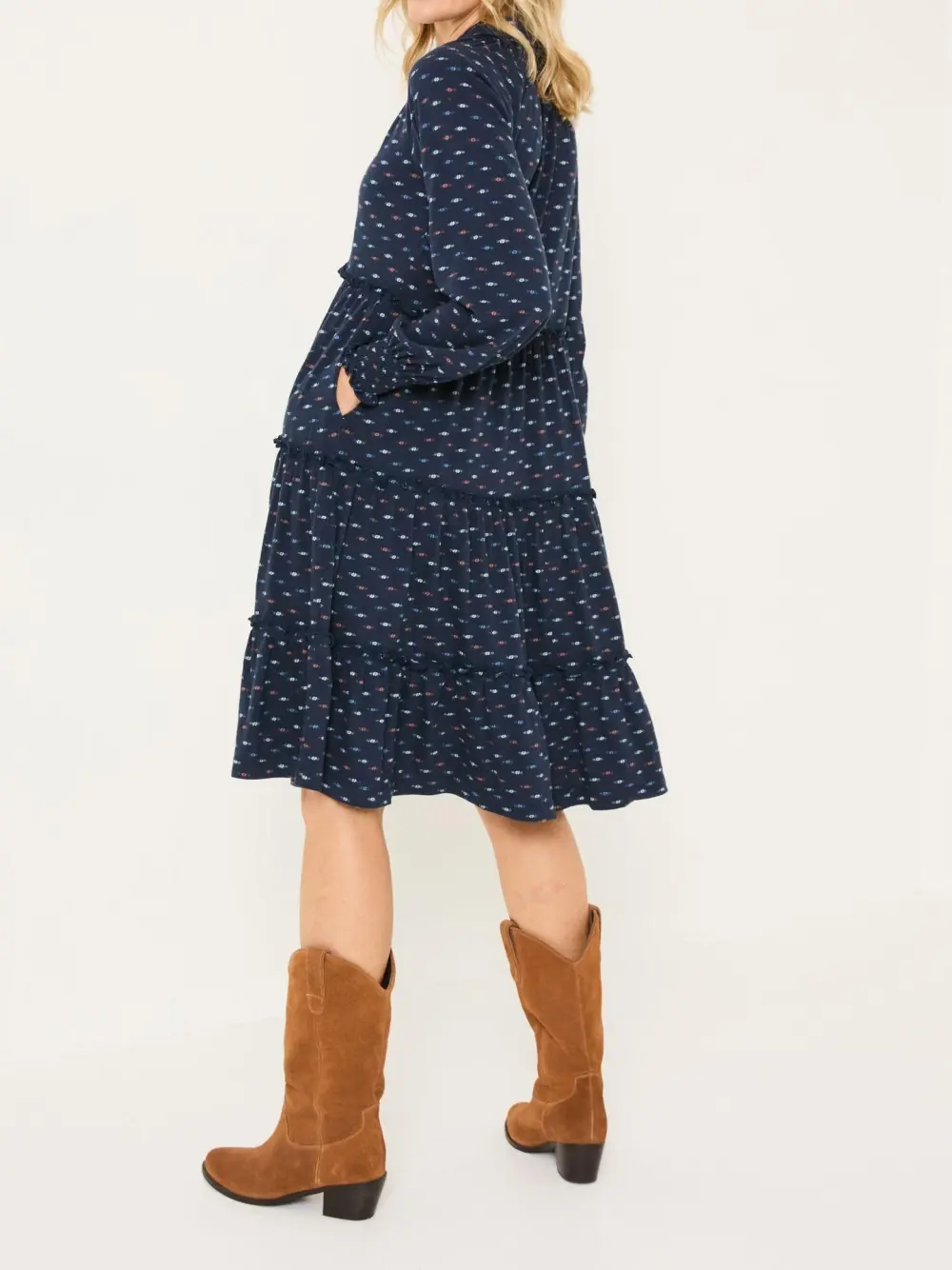 Navy Ivana Jersey 100% Cotton Dress