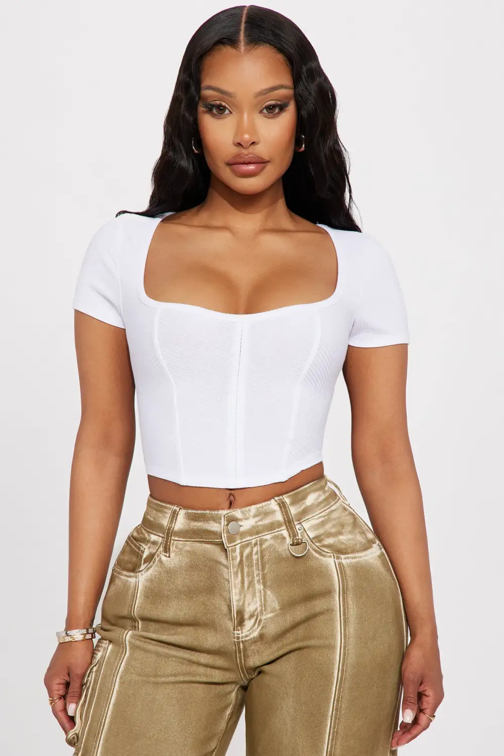 Chelsea Ribbed Top - White