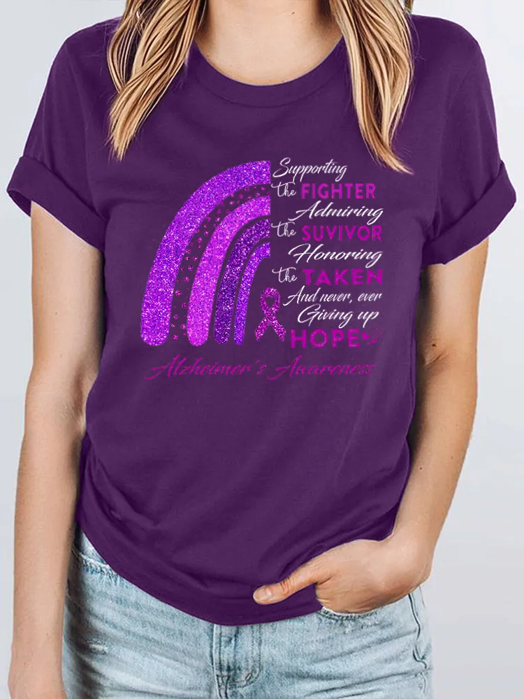 I Wear Purple For My Mom Dad  Alzheimer's T Shirt