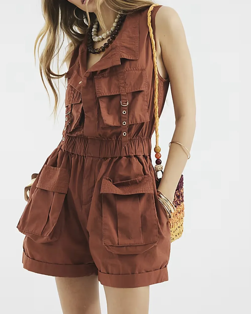 Short Versatile Casual Style Women's Jumpsuits