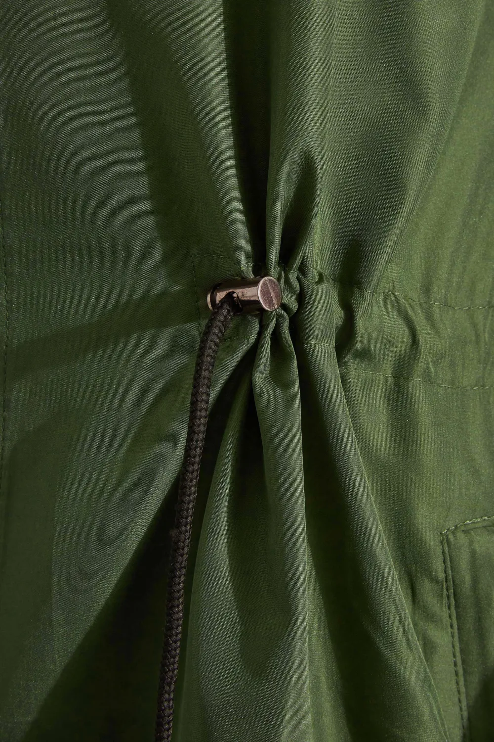 Khaki Green Pocket Hooded Parka