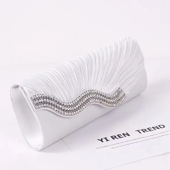 Diamond Evening Bag Crinkle Clutch