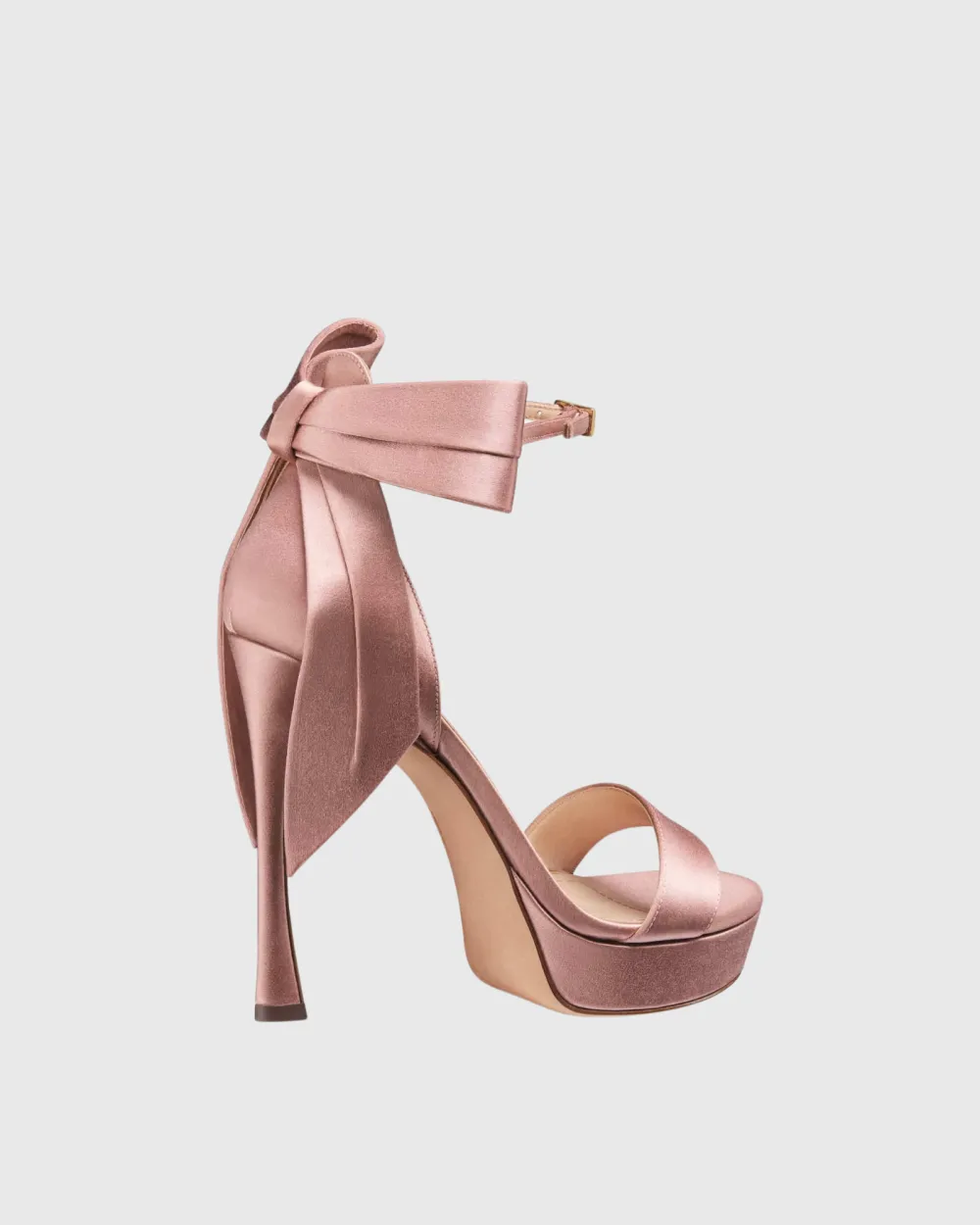Bow Ankle Strap Sandals in Champagne