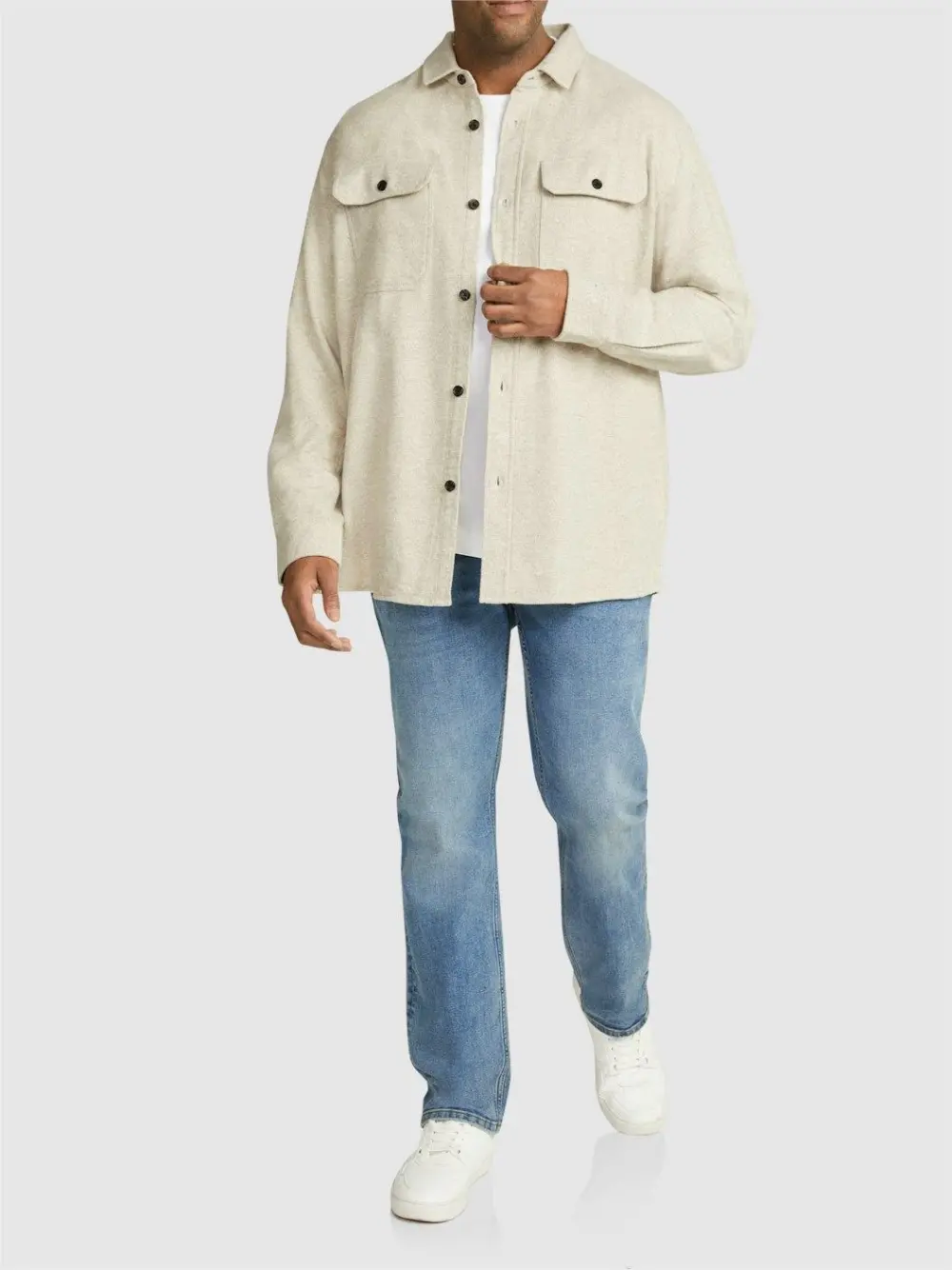 OATMEAL BRUSHED OVERSHIRT