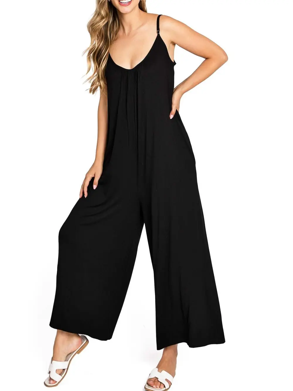 Wide Leg Sleeveless Jumpsuit