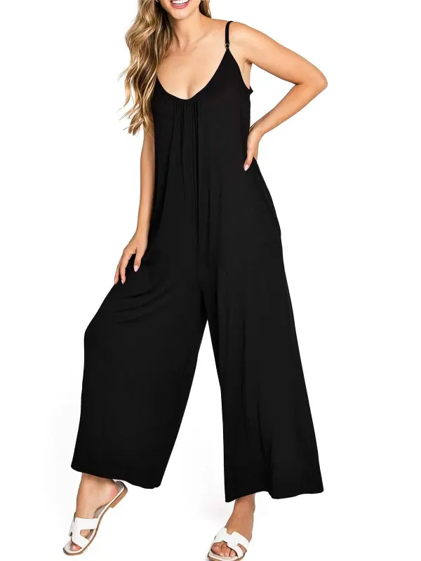 Wide Leg Sleeveless Jumpsuit
