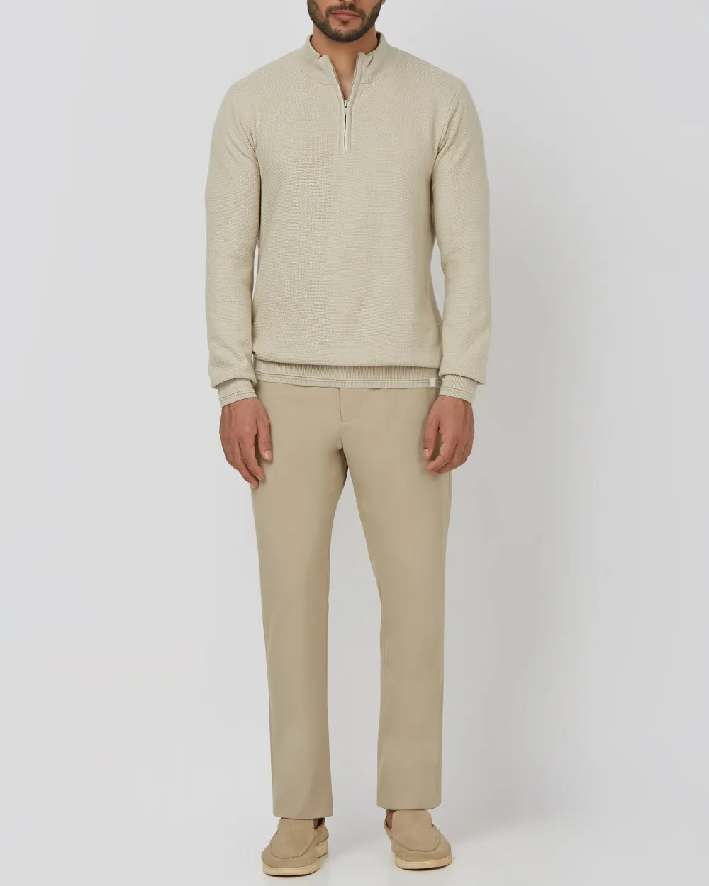 Comfortable Soft And Light-Skinned Slim Beige Sweater