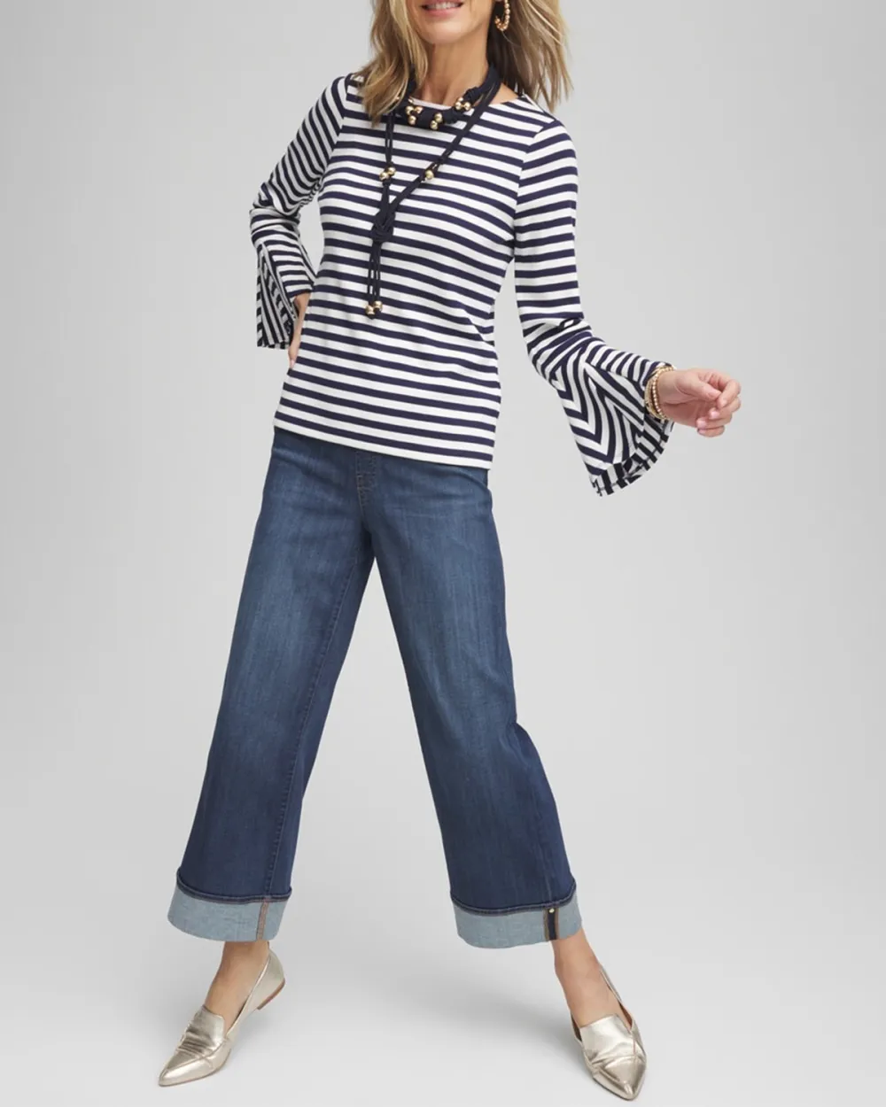 Casual Plain Cuffed Jeans