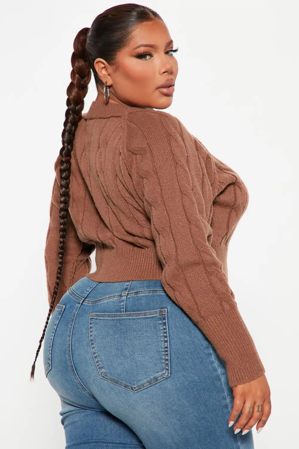 Charade Cable Knit Sweater - Mocha