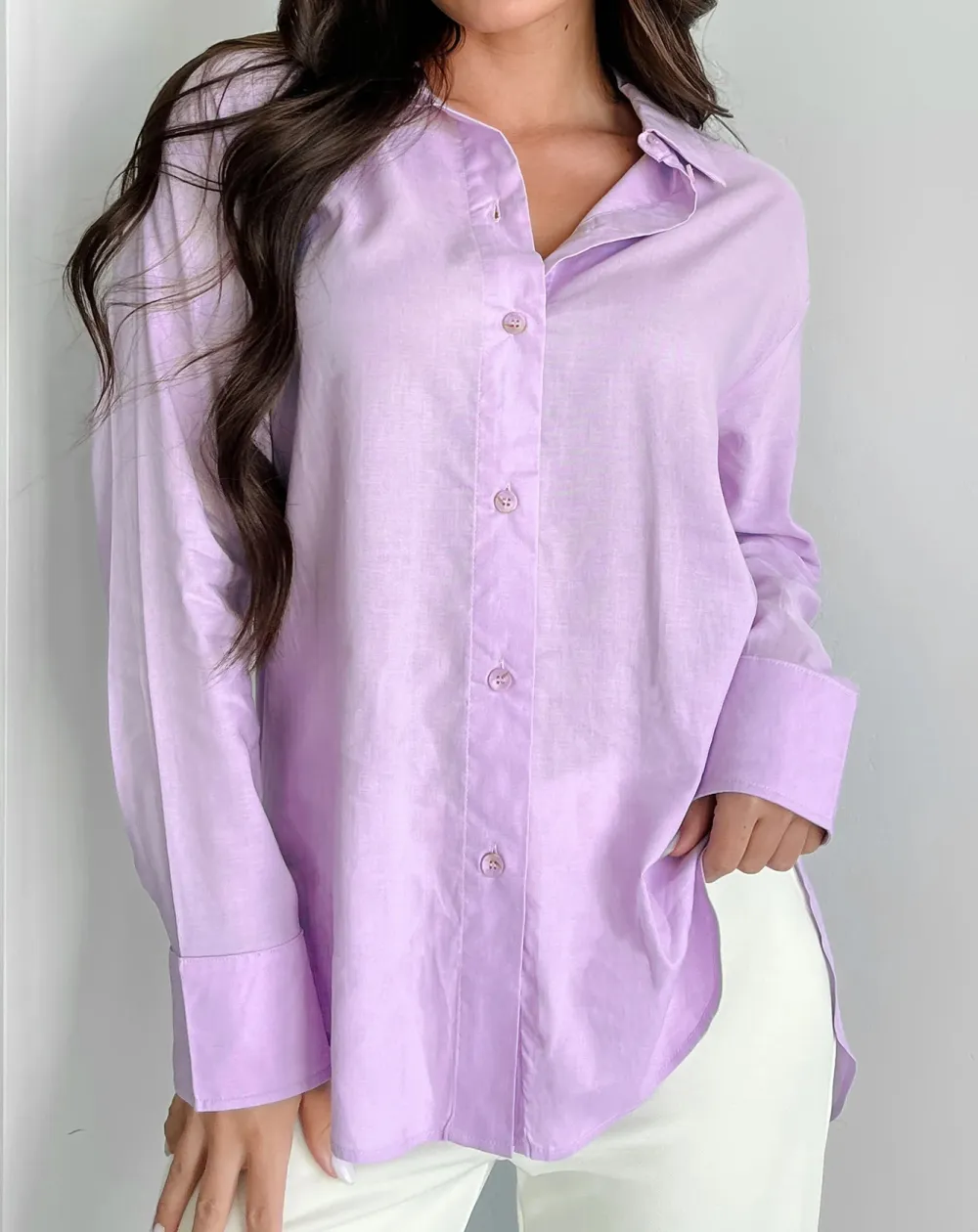 Purple Casual Linen Shirt