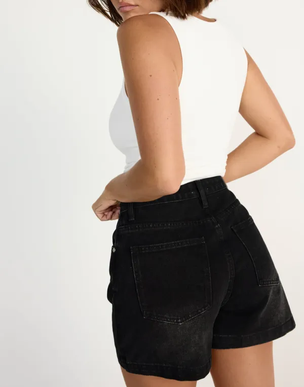 Cotton Breathable High-Waist Denim Shorts