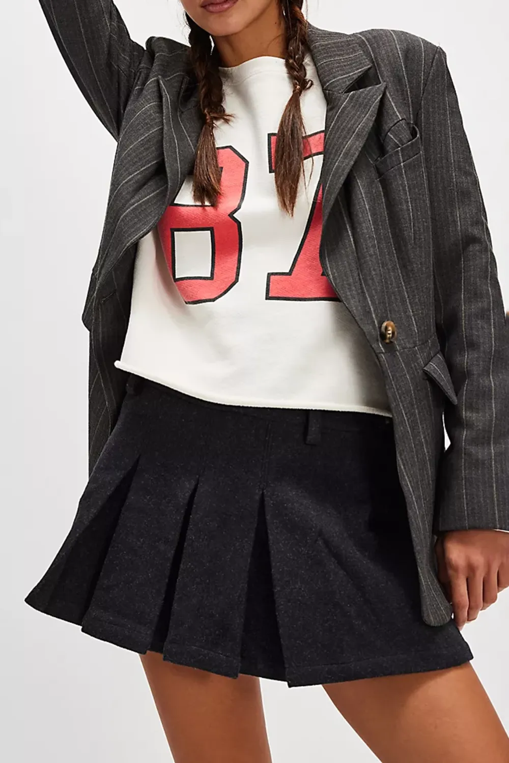 Number Print Raglan Sleeve Sweatshirt