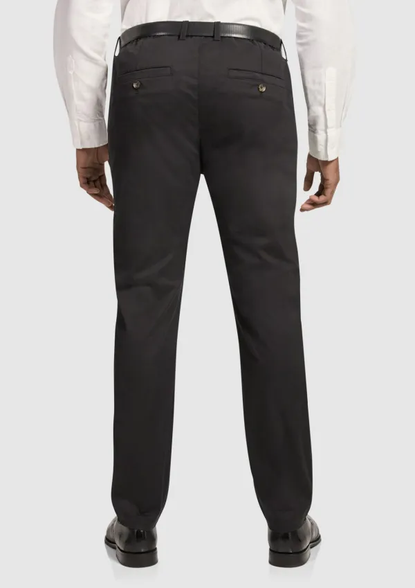 BLACK RELAXED TAPERED CHINO