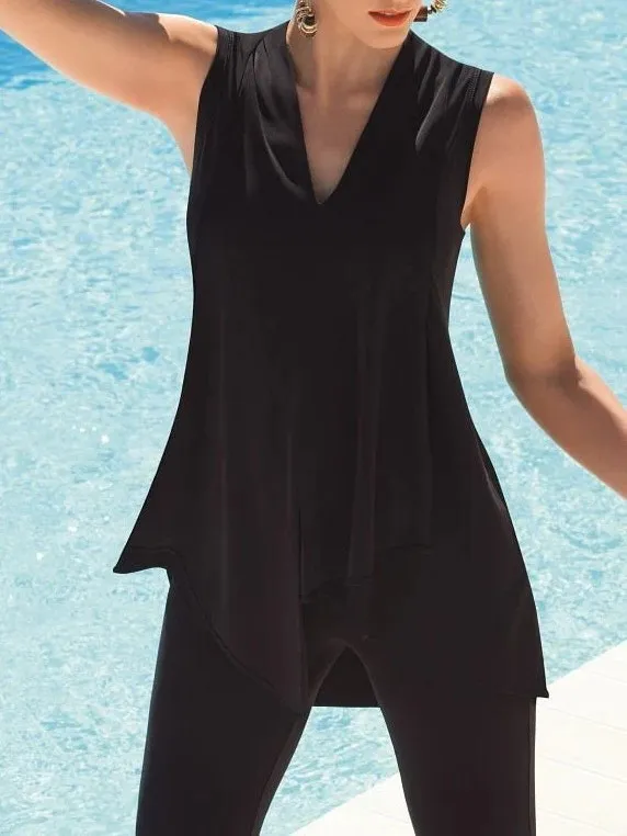 Black Sleeveless Asymmetric Top