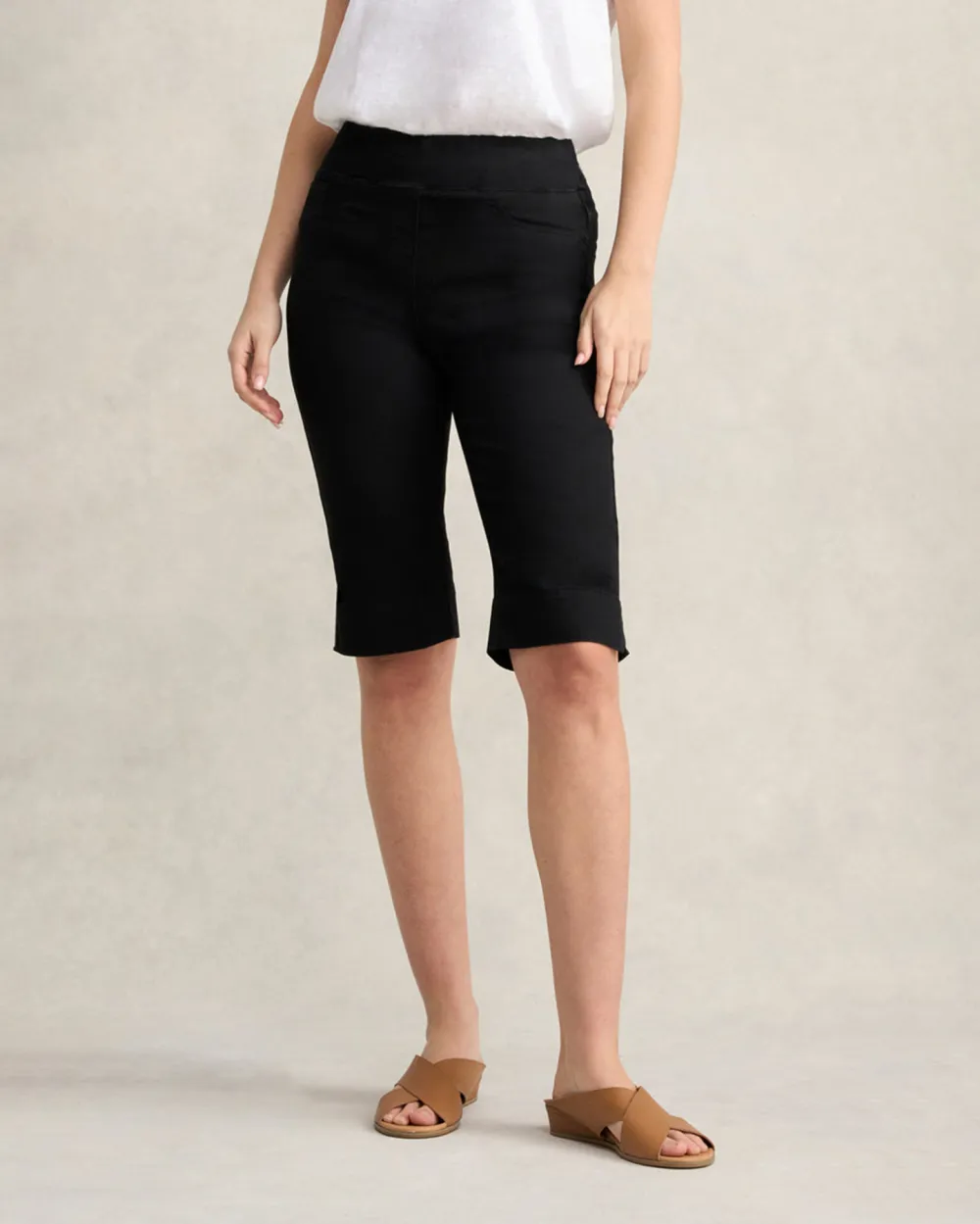 Stretch Fabric Mid Length Shorts