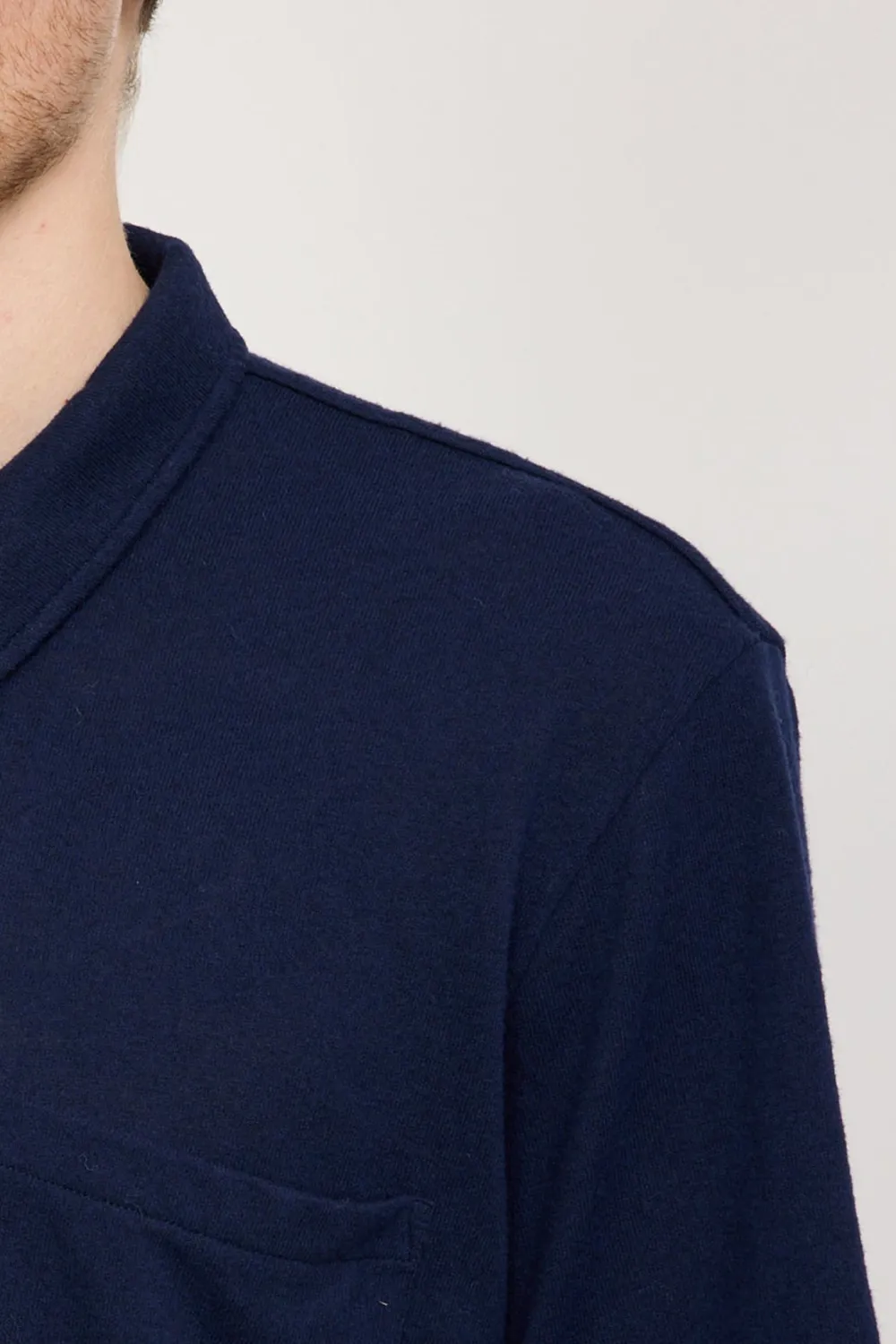 Pullover Shirt Navy Recycled Wool Mix