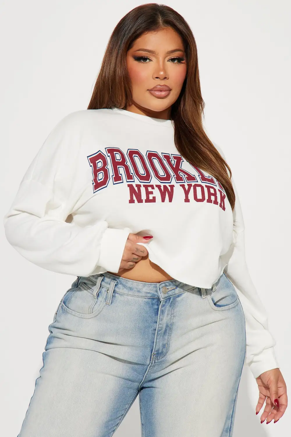 Brooklyn NY Crop Top - Ivory
