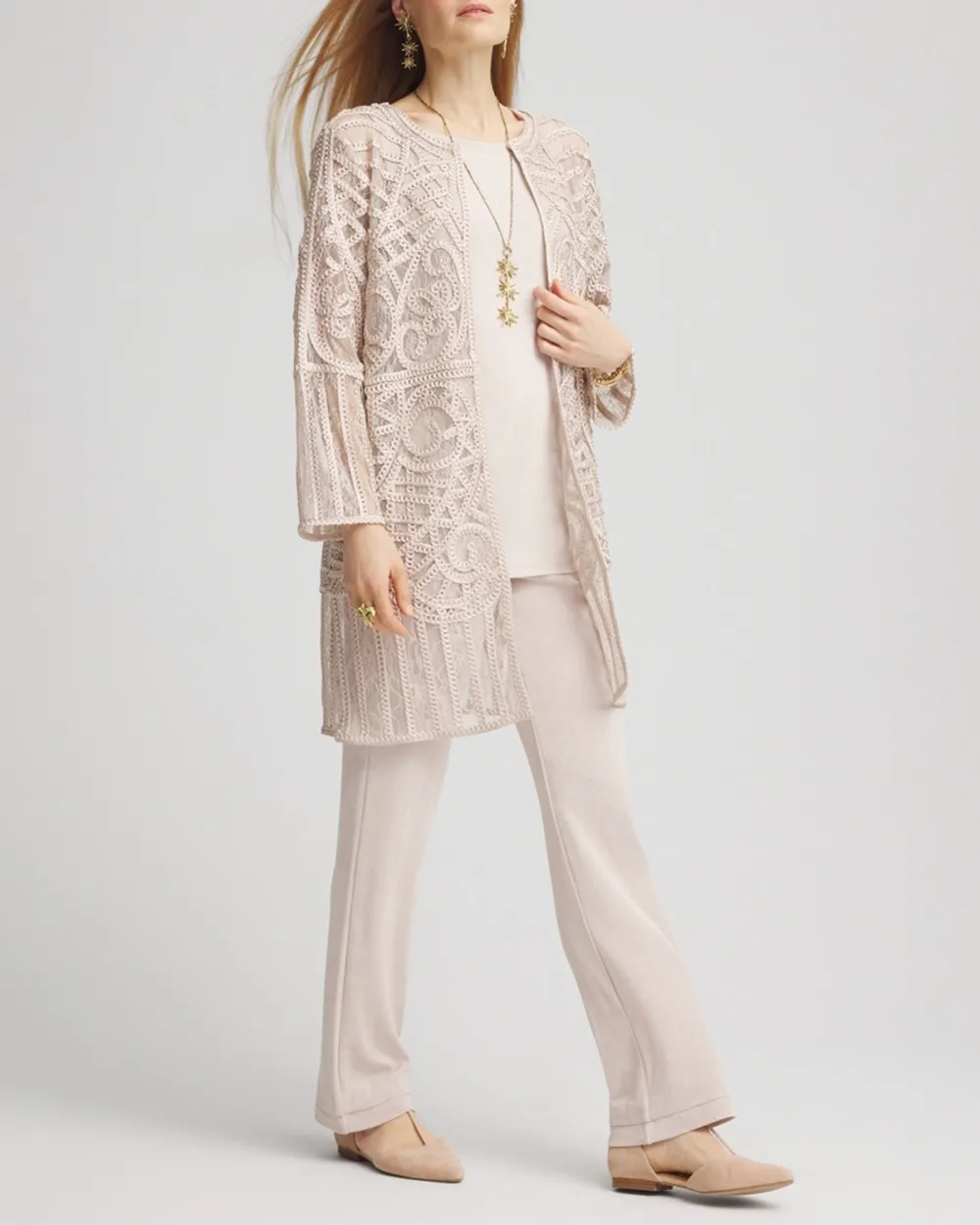 Embroidered Lace Long Sleeve Jacket