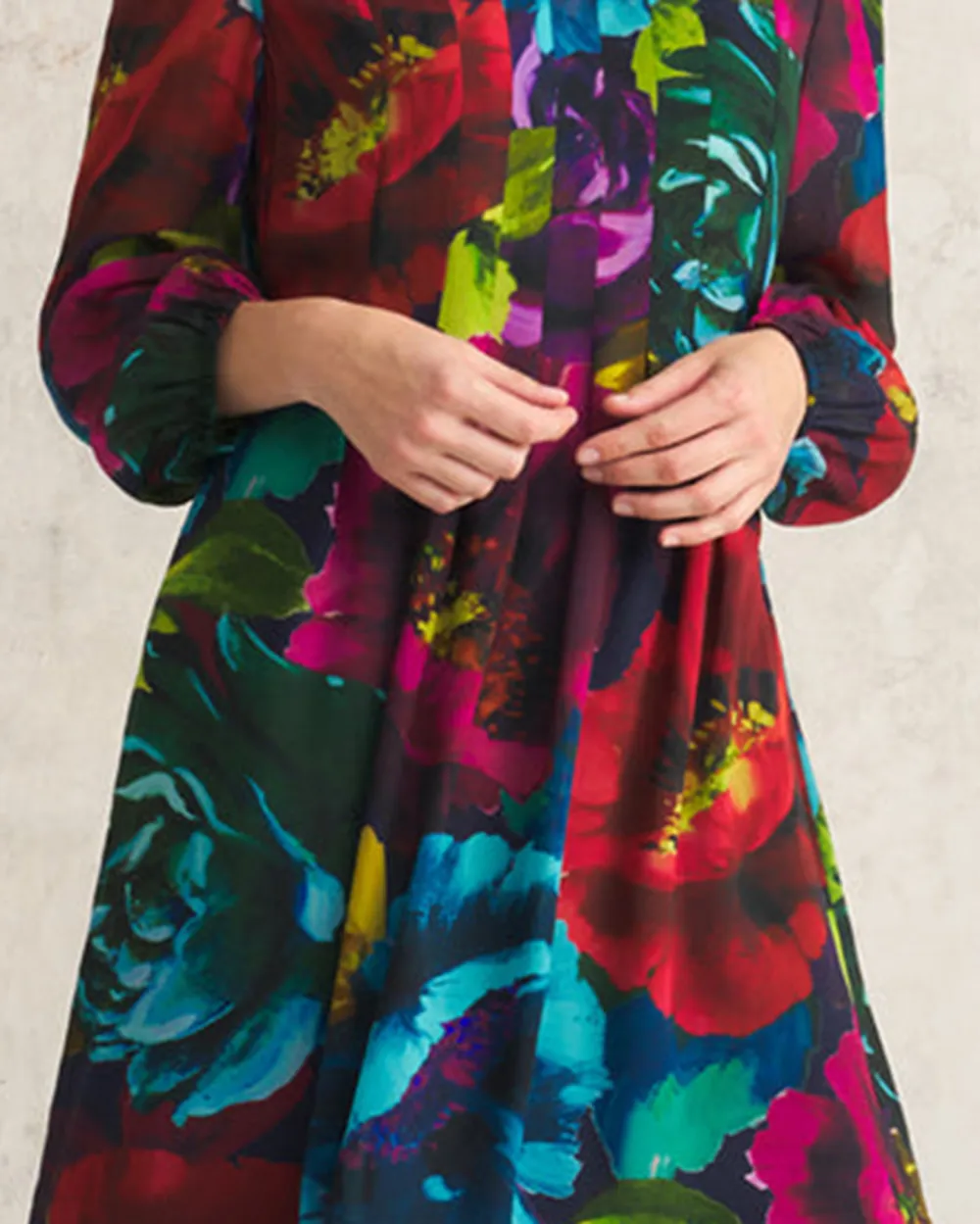 Pleated Georgette Dress