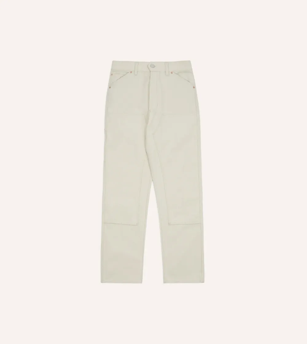 Ecru Cotton Canvas Jeans Daily