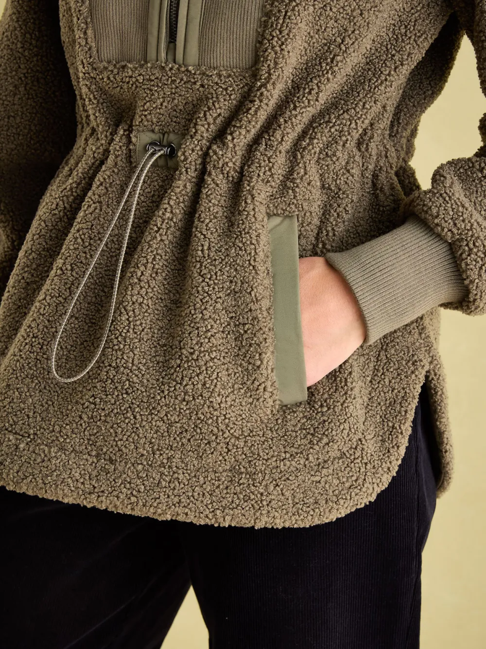 Khaki Green Borg Fleece