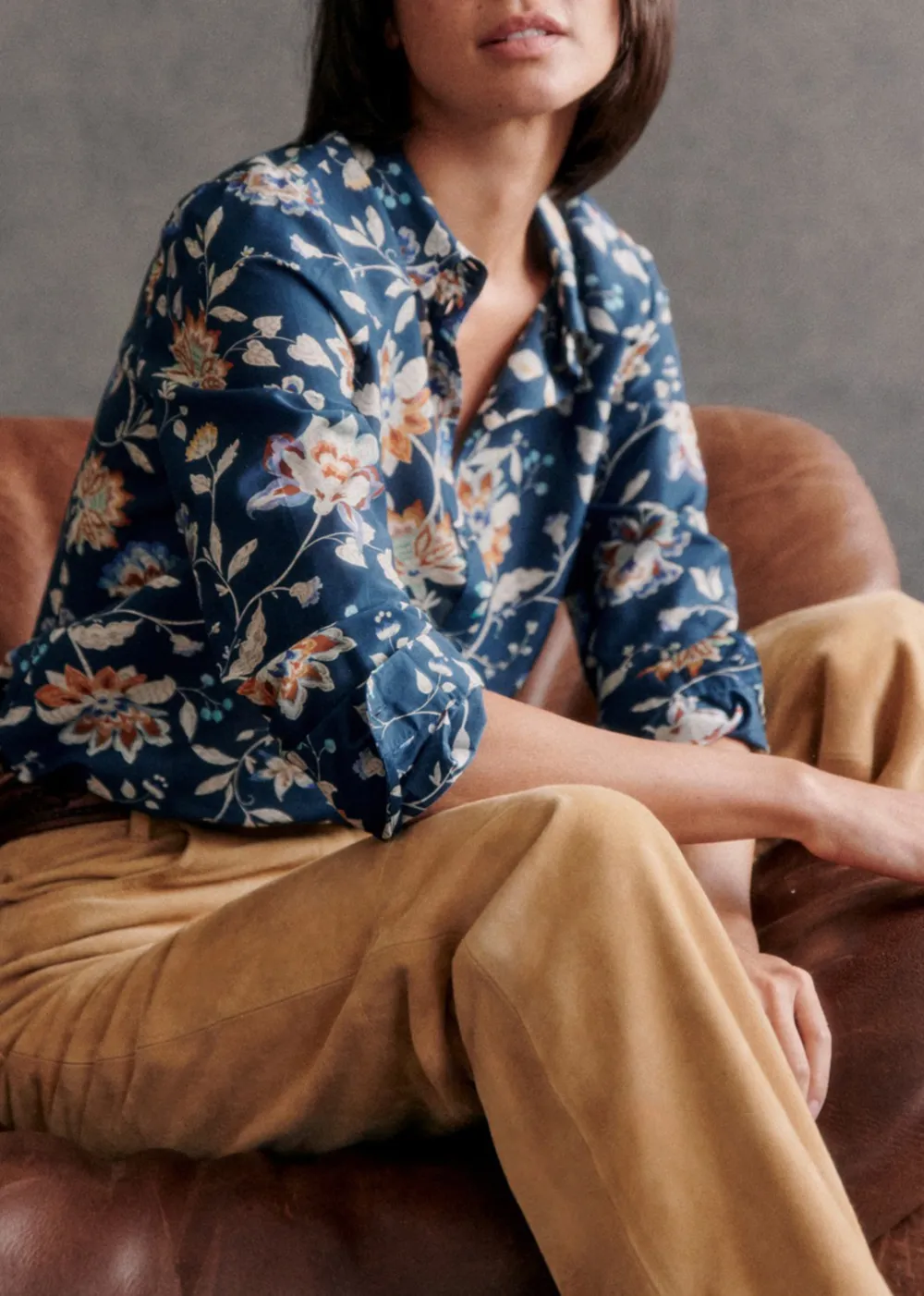 Colorful Floral Long-Sleeved Shirt