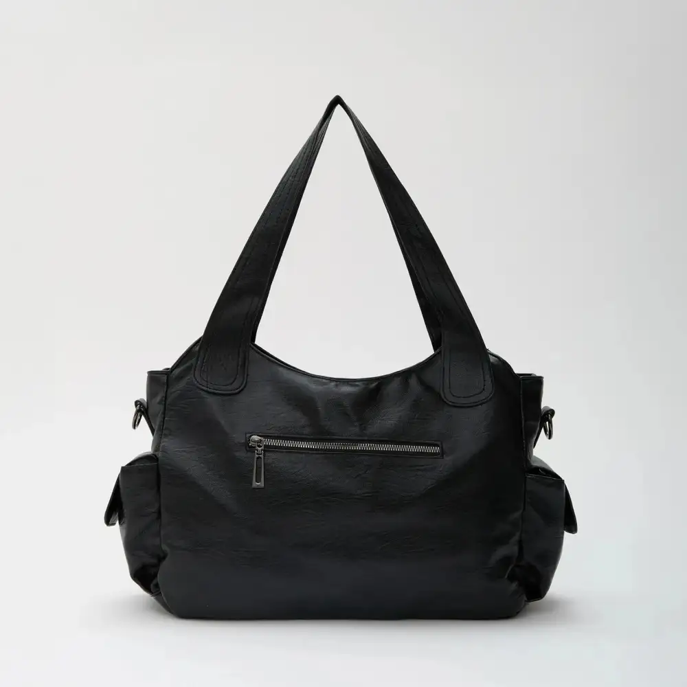 Pocket Front Leather Crossbody Bag