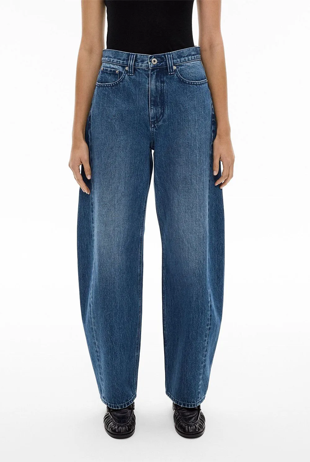 Cylindrical Denim Long Pants