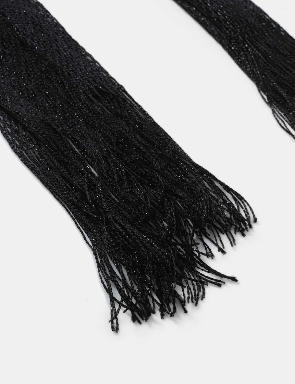 Shimmer Knit Fringe Scarf