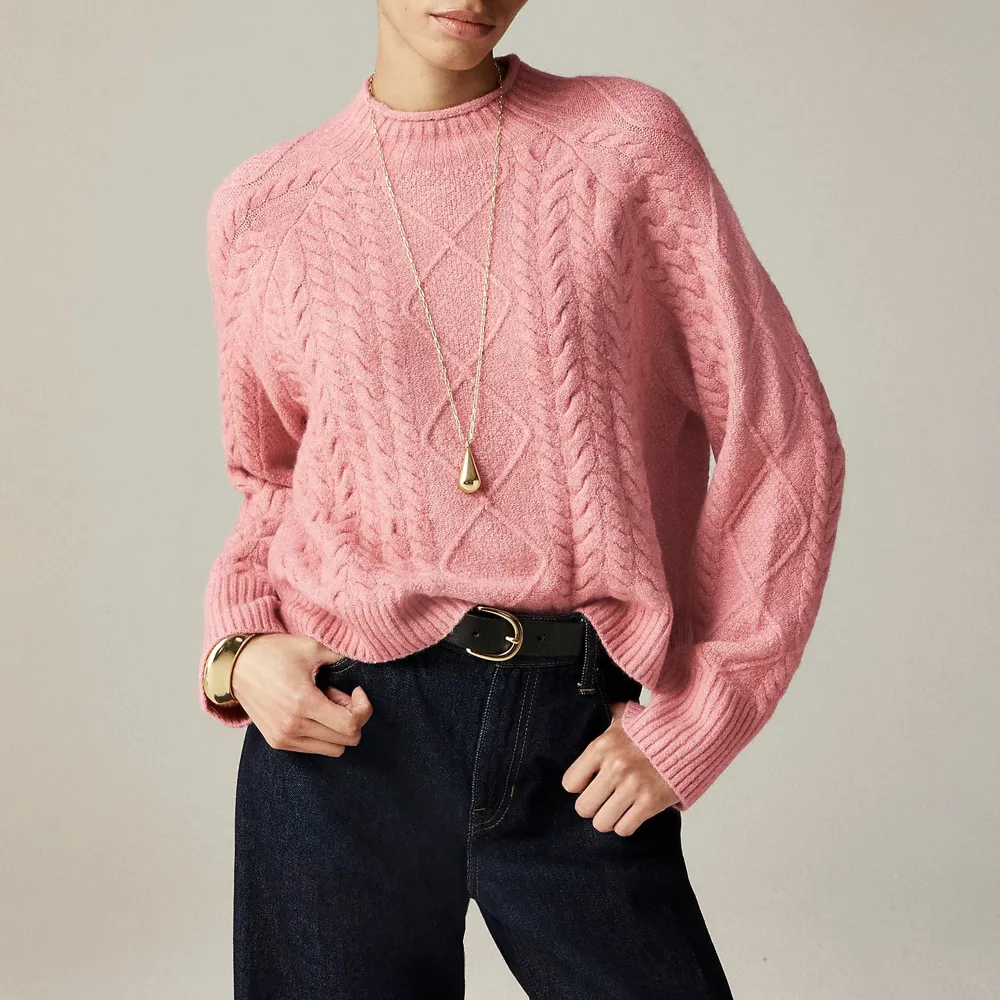 Crew Neck Cable-Knit Sweaters