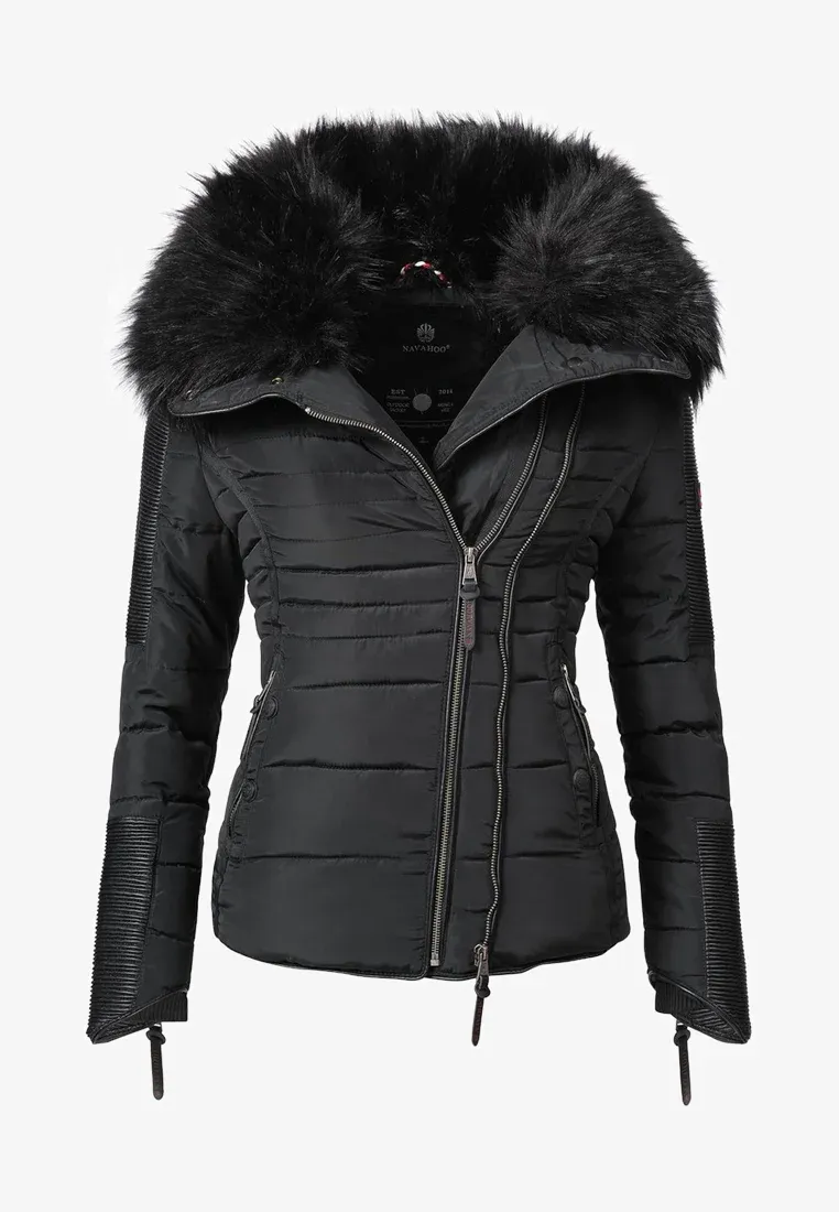 Women's short parka coat white