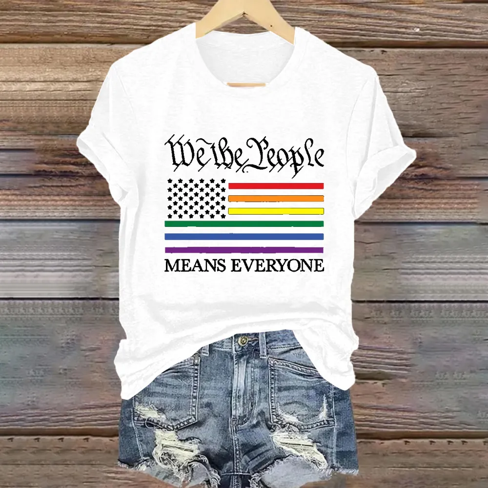 Women'S USA LGBT Equality We The People Means Everyone T Shirt