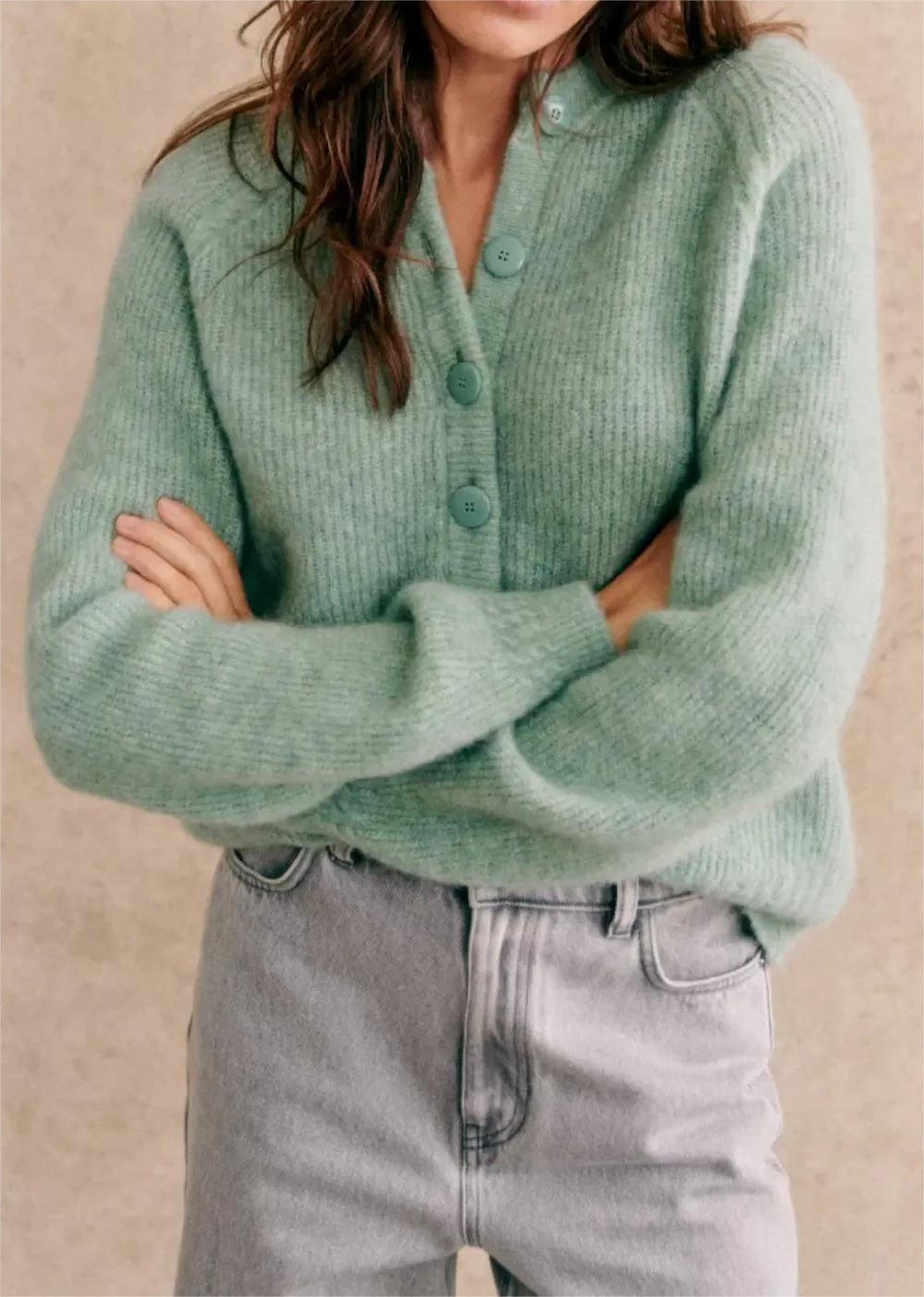 Casual Style Cardigan Knitwear