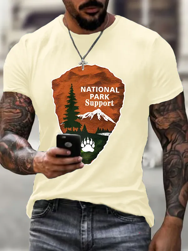 Men'S T-Shirt Men'S Protect Our National Parks Printed T-Shirt Art Print T-Shirt