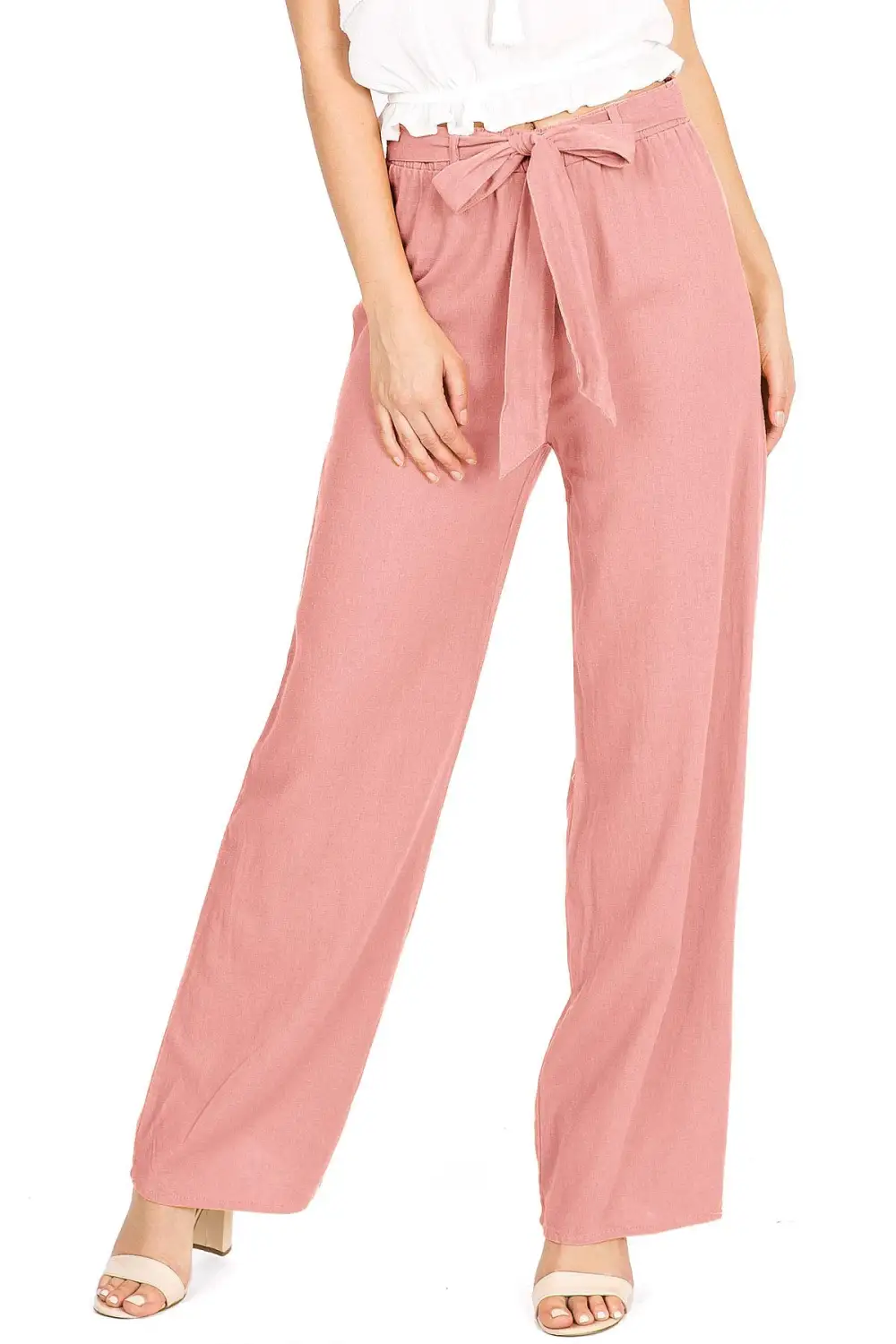 Tied Waist Linen Pants